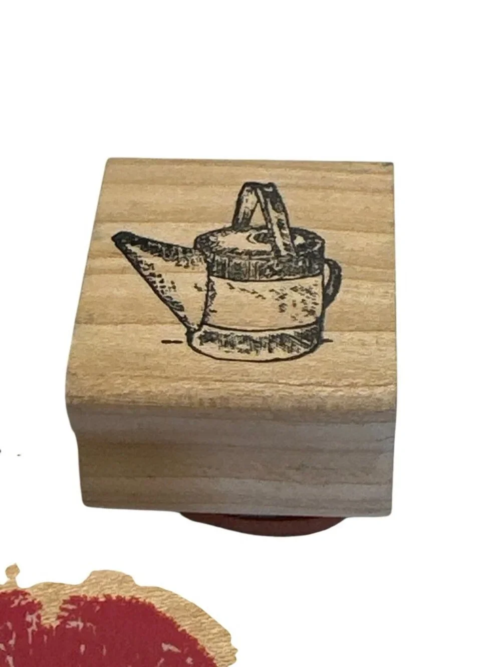 Set Of 6 Stampin Up! Other Rubber Stamps Flower Lips Watering Can Abstract Wood